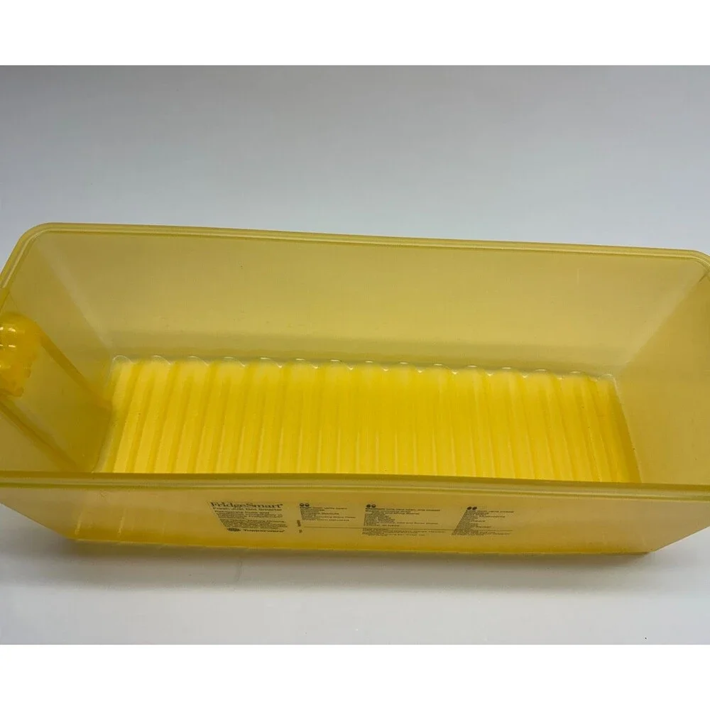 Tupperware FridgeSmart #3995 #3996 Large Yellow Vented Produce Keeper 14.75